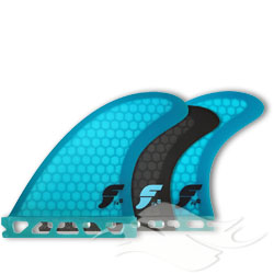 Future Fins V2 F4 5-Fin Set <br /> (Smoke/Blue Hex)