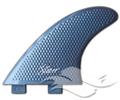 3D Fins Moonrakerr 7.0 Large - Blue Metal</br>FCS Compatible<br/>(Tri-Fin Set)