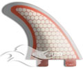 FCS PC3 Fins - Red/Clear
