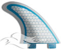 FCS PC5 Fins -Blue/Clear