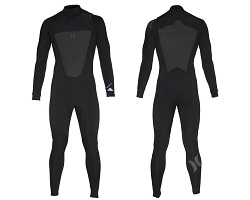 Hurley Fusion Wetsuit: 4/3 Chest Zip - Black