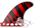 Future Fins - F2 Black/Red Hex (Tri-Fin Set)