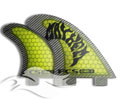 FCS GMB Fins - Performance Core Quad - New Lime Colorway